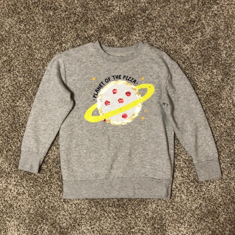 Planet of Pizza Crewneck Sweatshirt- size 8